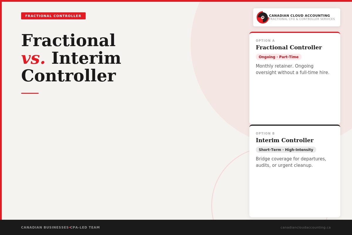Fractional Controller vs Interim Controller